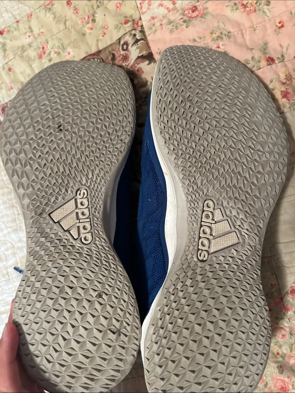 adidas Blue Athletic Trainers with White Stripes